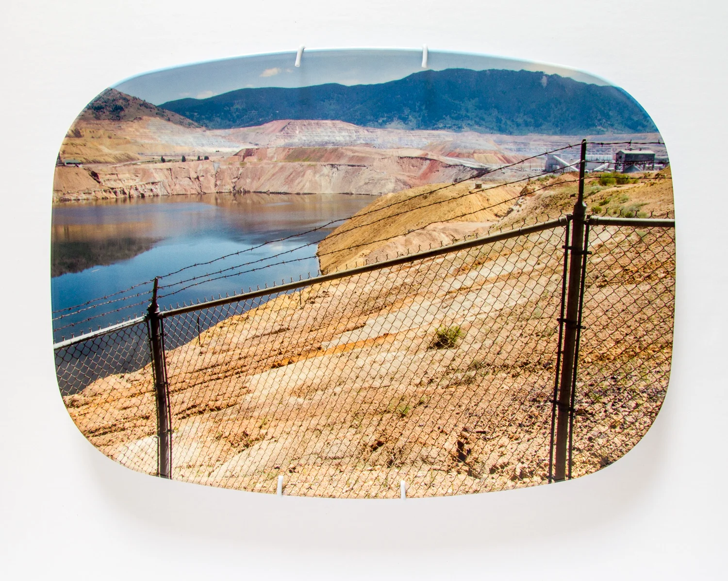 American Mythologies , photograph on melamine platter, 10 x 14 inches, 2016 (Butte, MT)