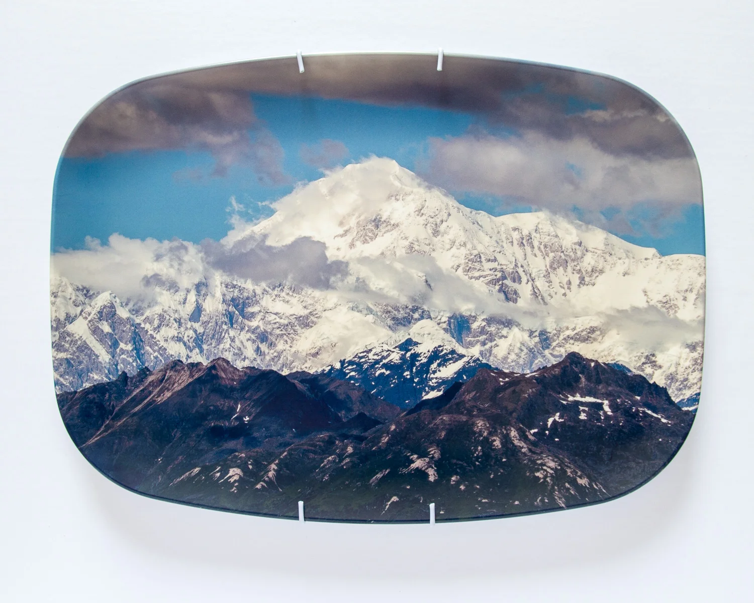 American Mythologies , photograph on melamine platter, 10 x 14 inches, 2017 (Denali, AK)
