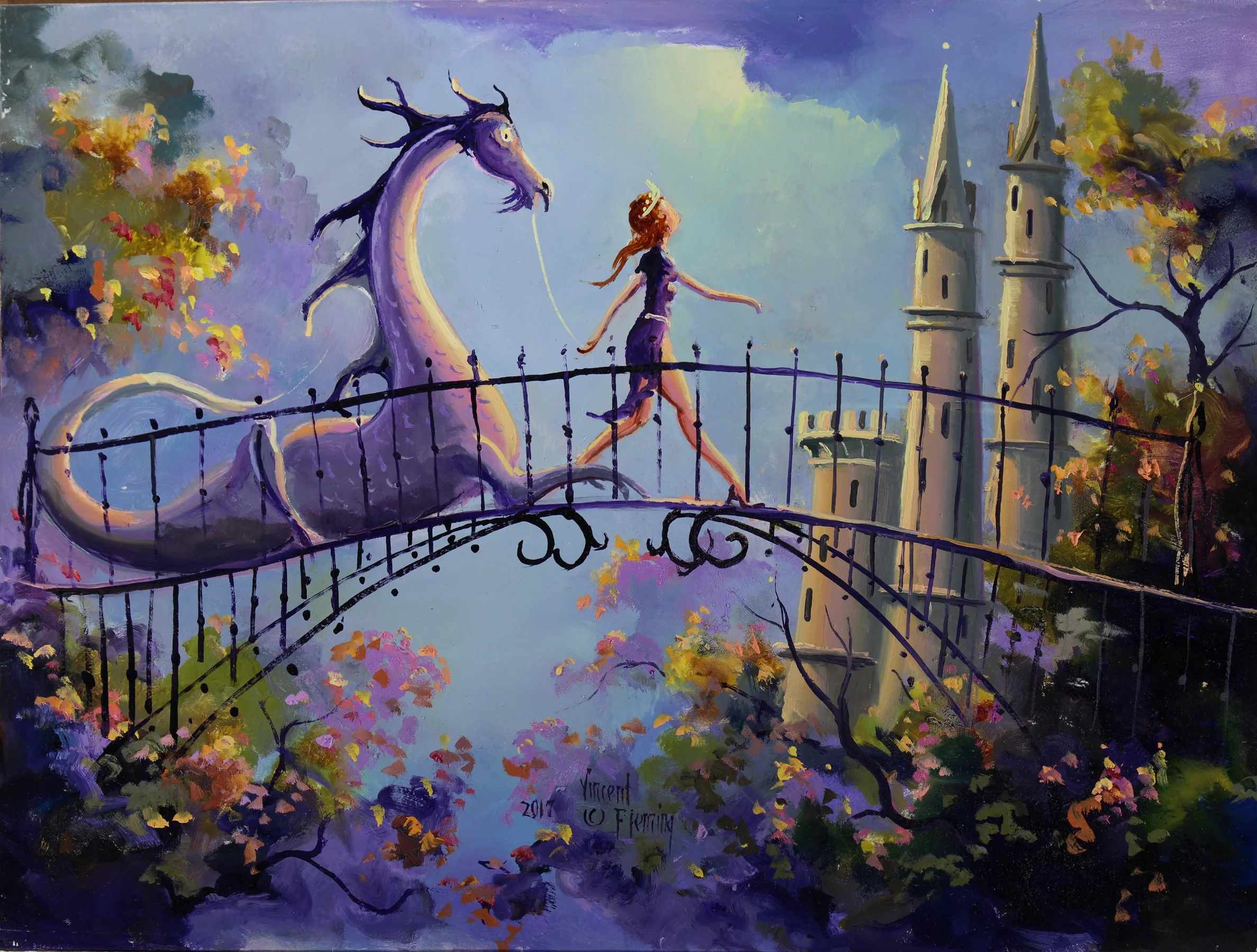 captured dragon 16x20 oil