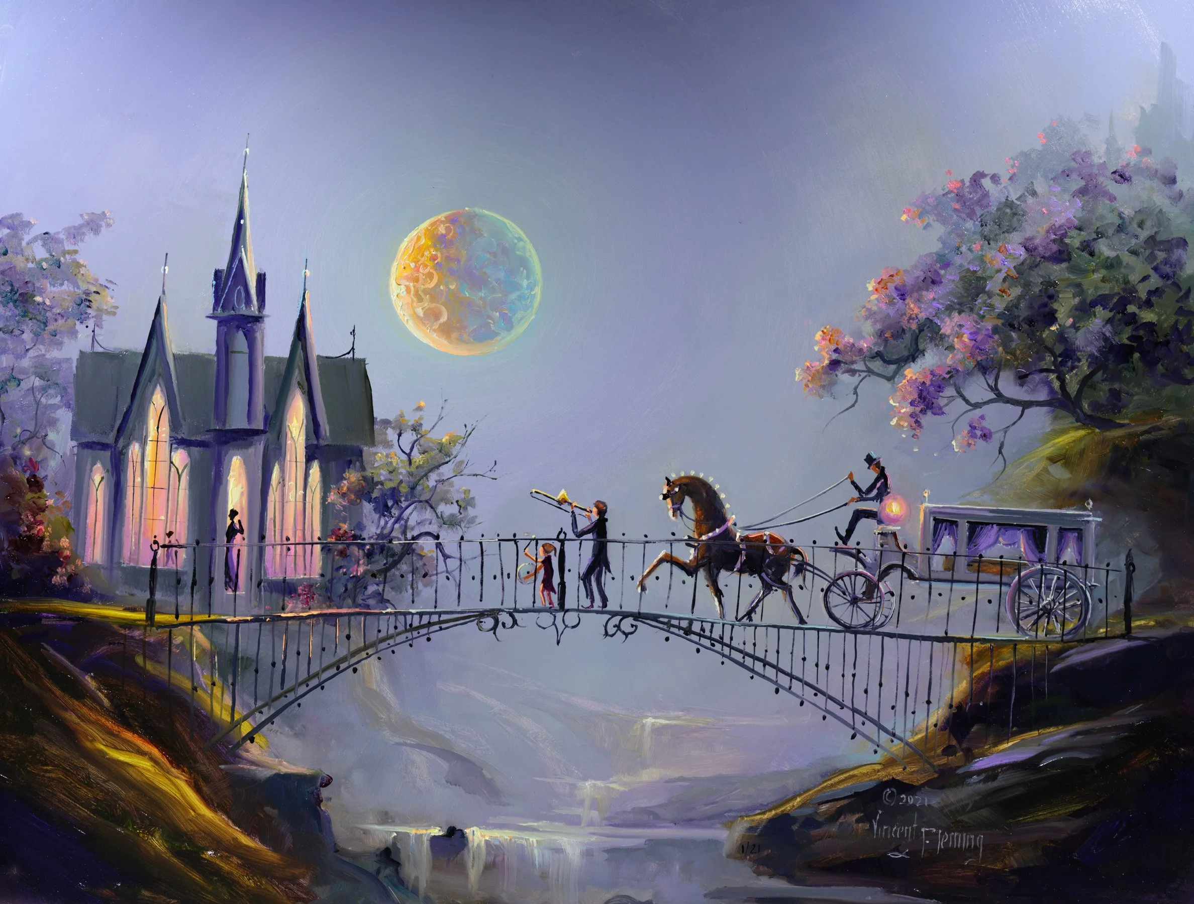 when the saints go marching in 24x30 oil