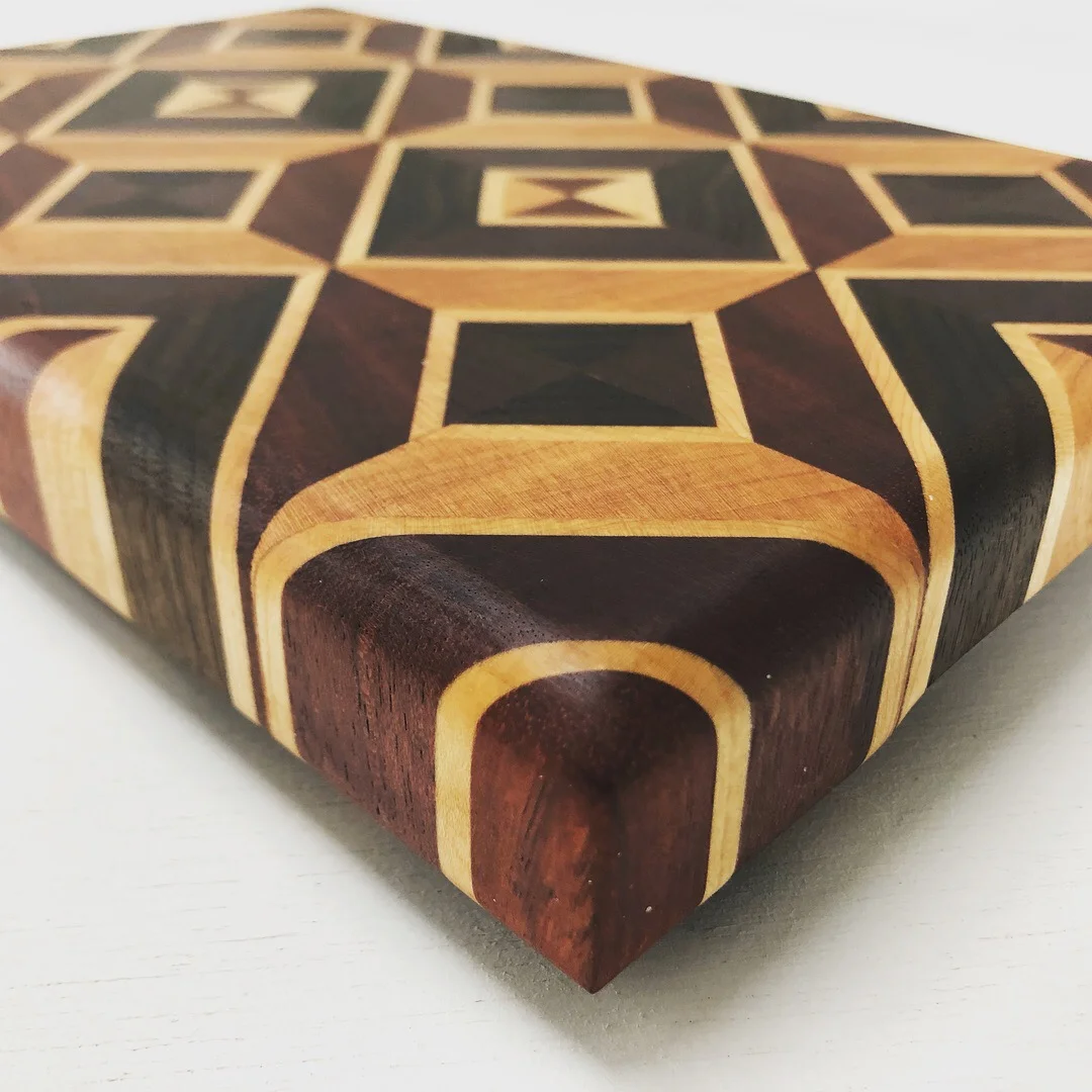 End Grain Cutting Board - Walnut, Cherry, Purple Heart, Bloodwood