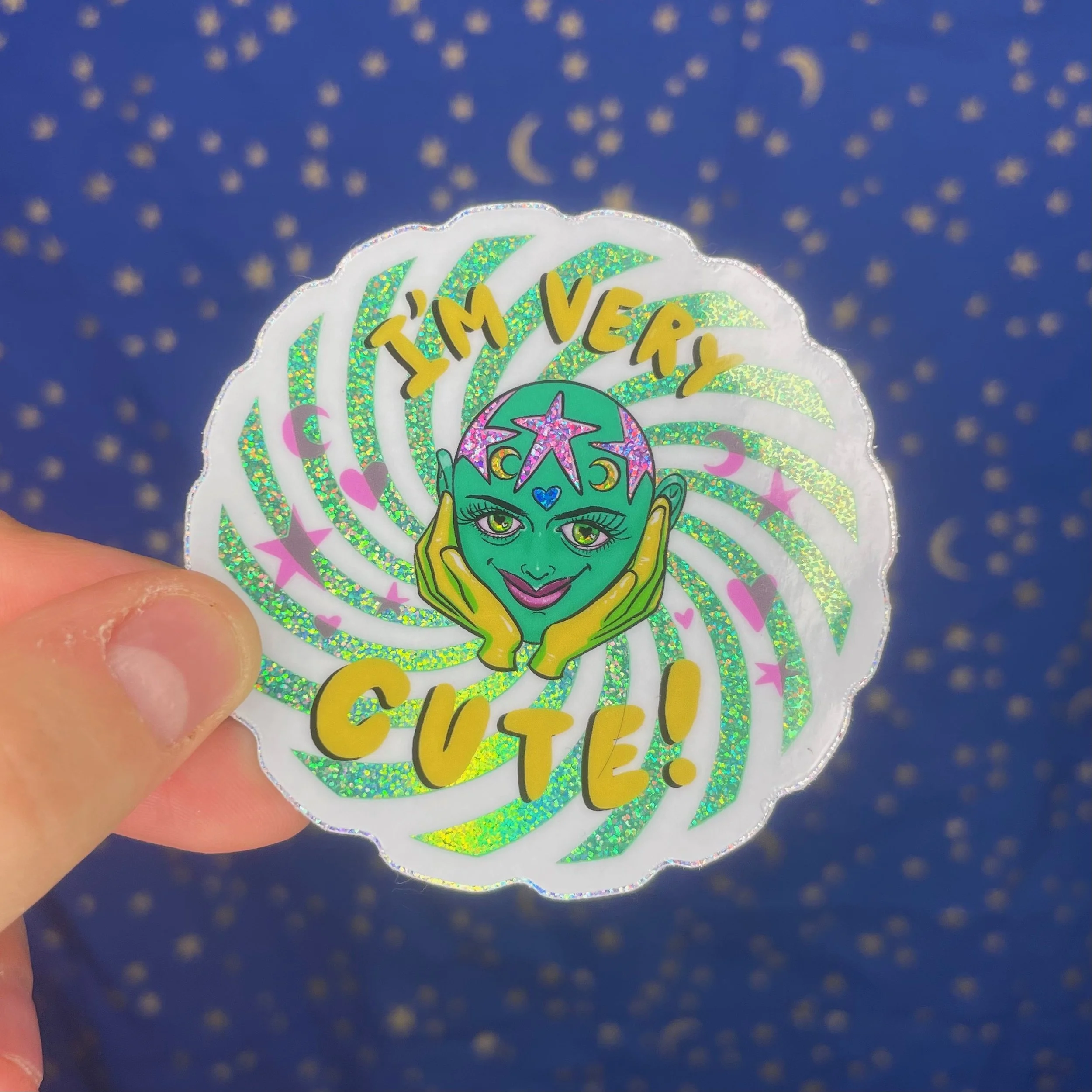 I'm Very Cute! - Glitter Sticker