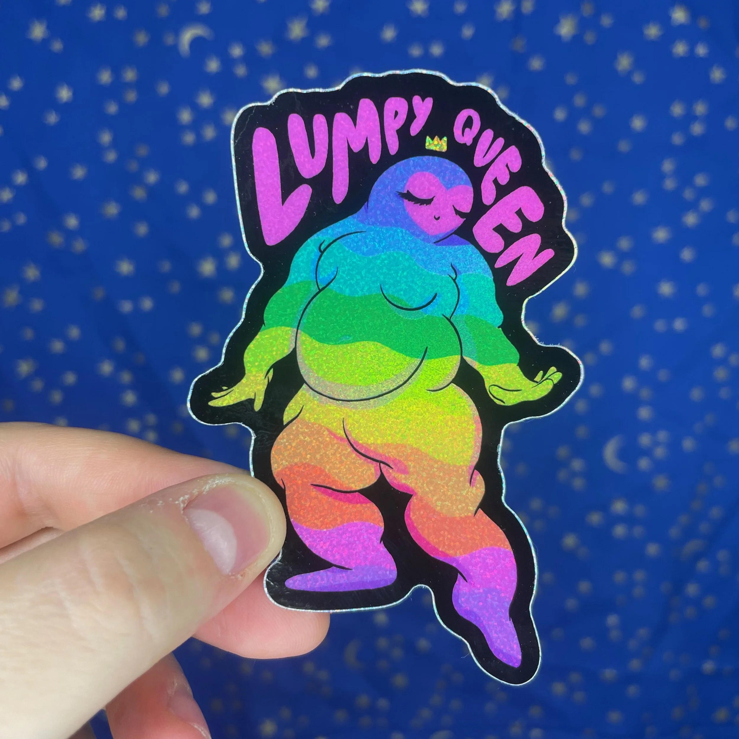 Lumpy Queen - Glitter Sticker