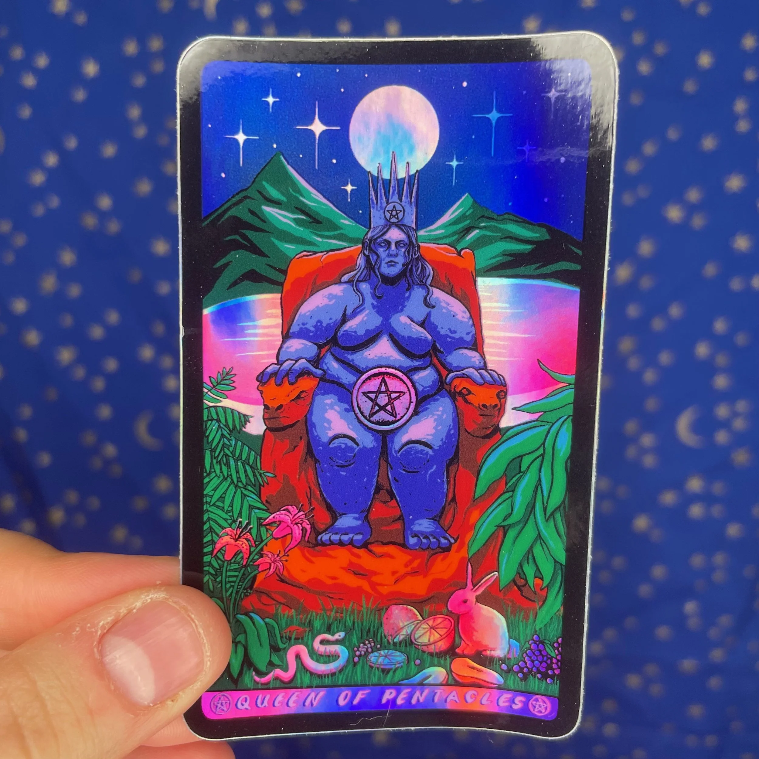 Queen of Pentacles - Holographic Sticker