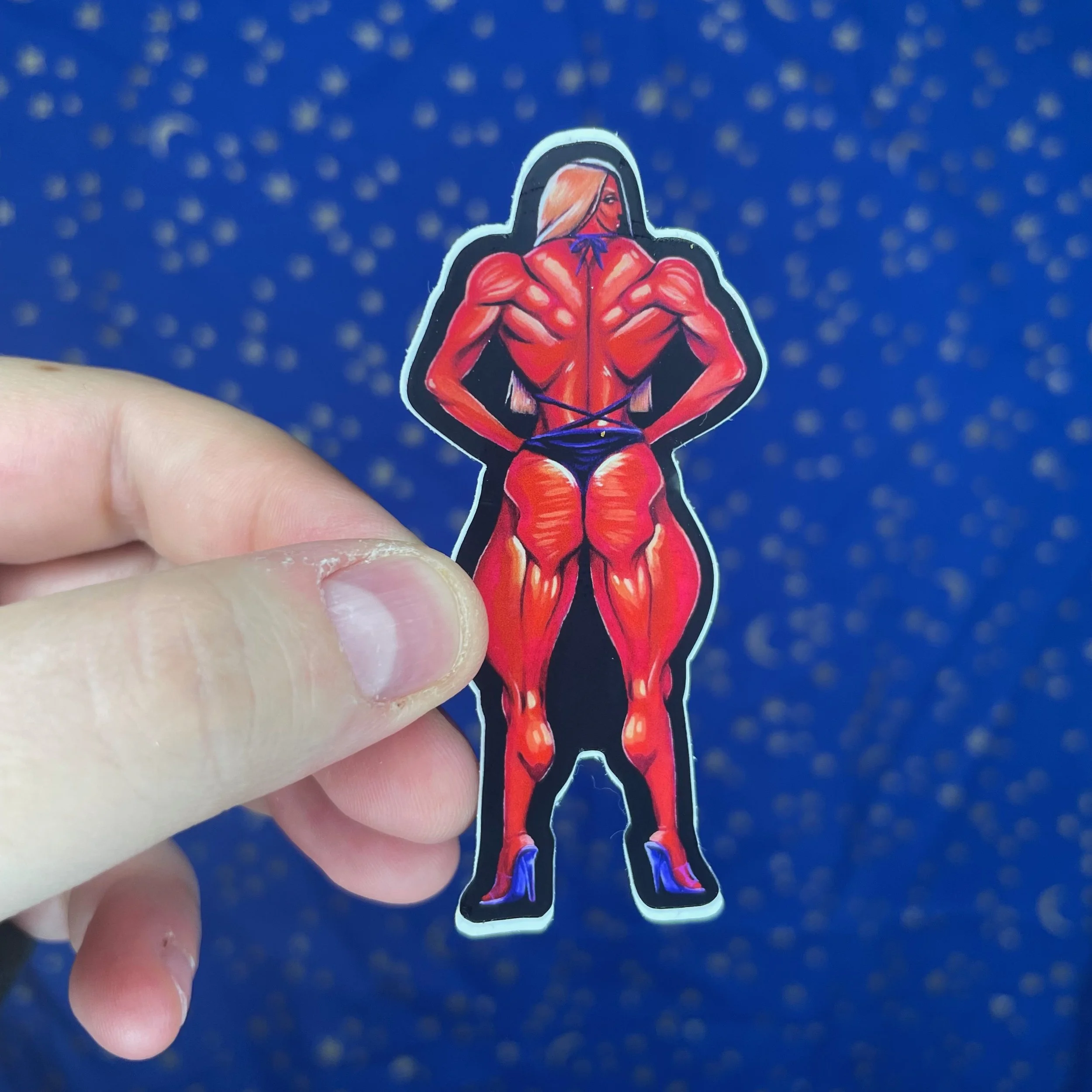 Red Bodybuilder - Matte Sticker