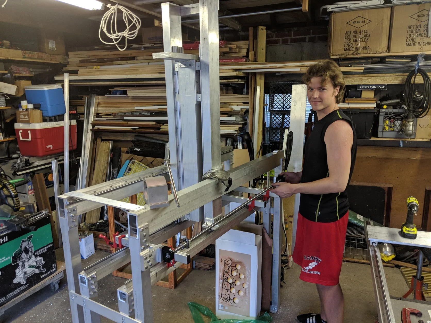 Y axis ball screw alignment, me for scale.