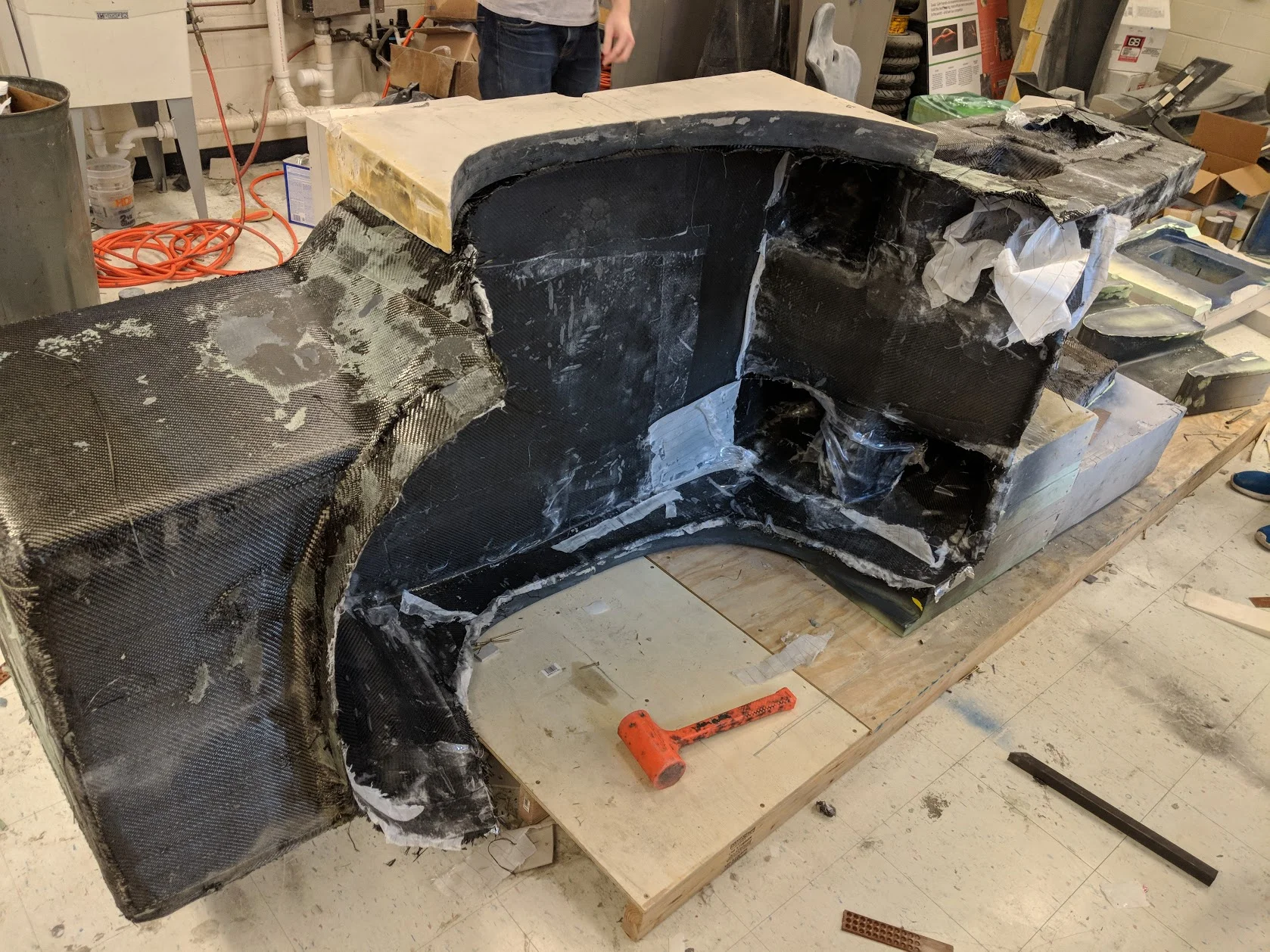 The chassis being de-molded. Mold sub sections were broken out.
