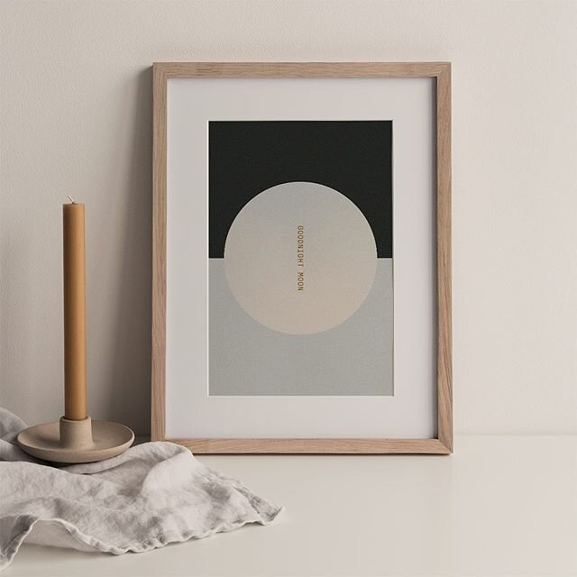 Goodnight moon available in sizes: A5 and 30x40cm print: Giclée fine art on high quality 300grbHahnemüele German etching paper #minimondayslondon #artwork #print #bw #gicleeprint #letters #typography #kidsinterior #minimal #graphic #colors #nursery