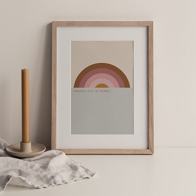 Somewhere over the rainbow available in sizes: A5 and 30x40cm print: Giclée fine art on high quality 300grbHahnemüele German etching paper #minimondayslondon #artwork #print #bw #gicleeprint #letters #typography #kidsinterior #minimal #graphic #col