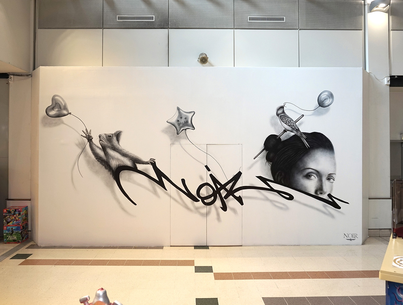 Copie de NOIR artist mural - Anamorphose Project - Paris Bercy 2