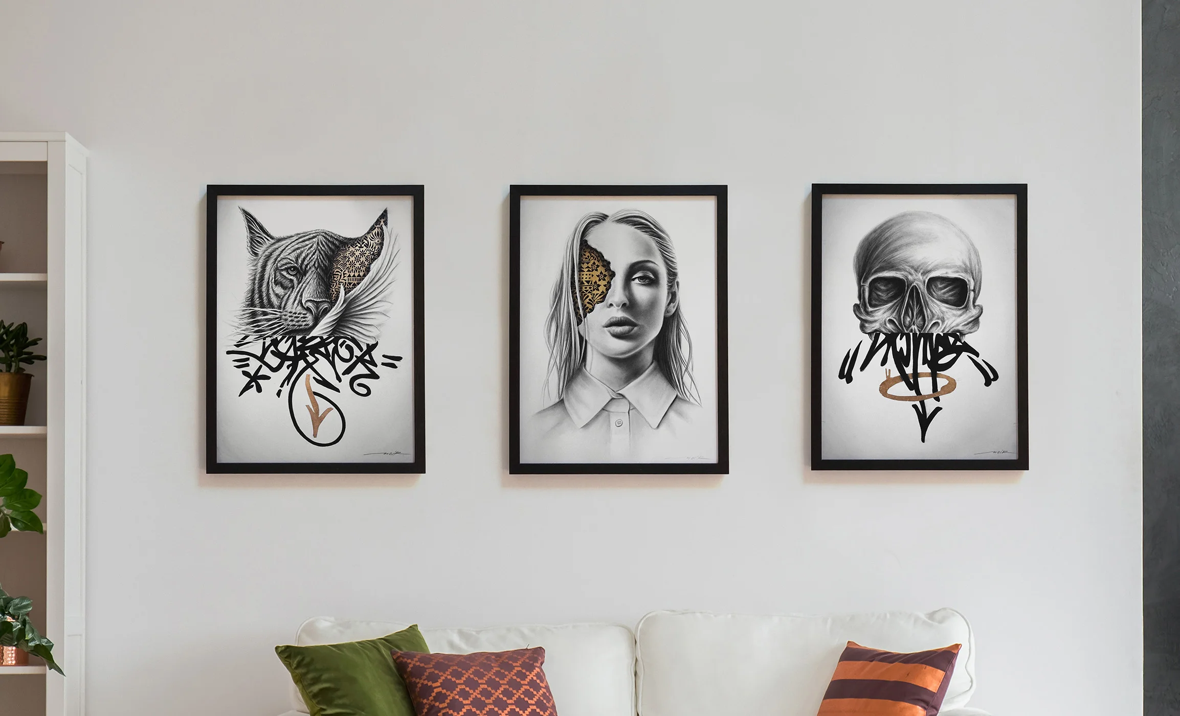 Drawing “Gold leaf” - 30 x 40 cm - Drawing on paper & gold leaf - * Available *
