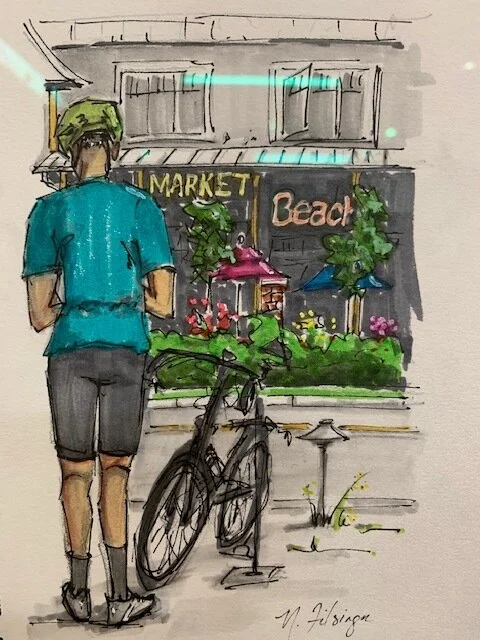 "Pleasant Beach Cyclist"