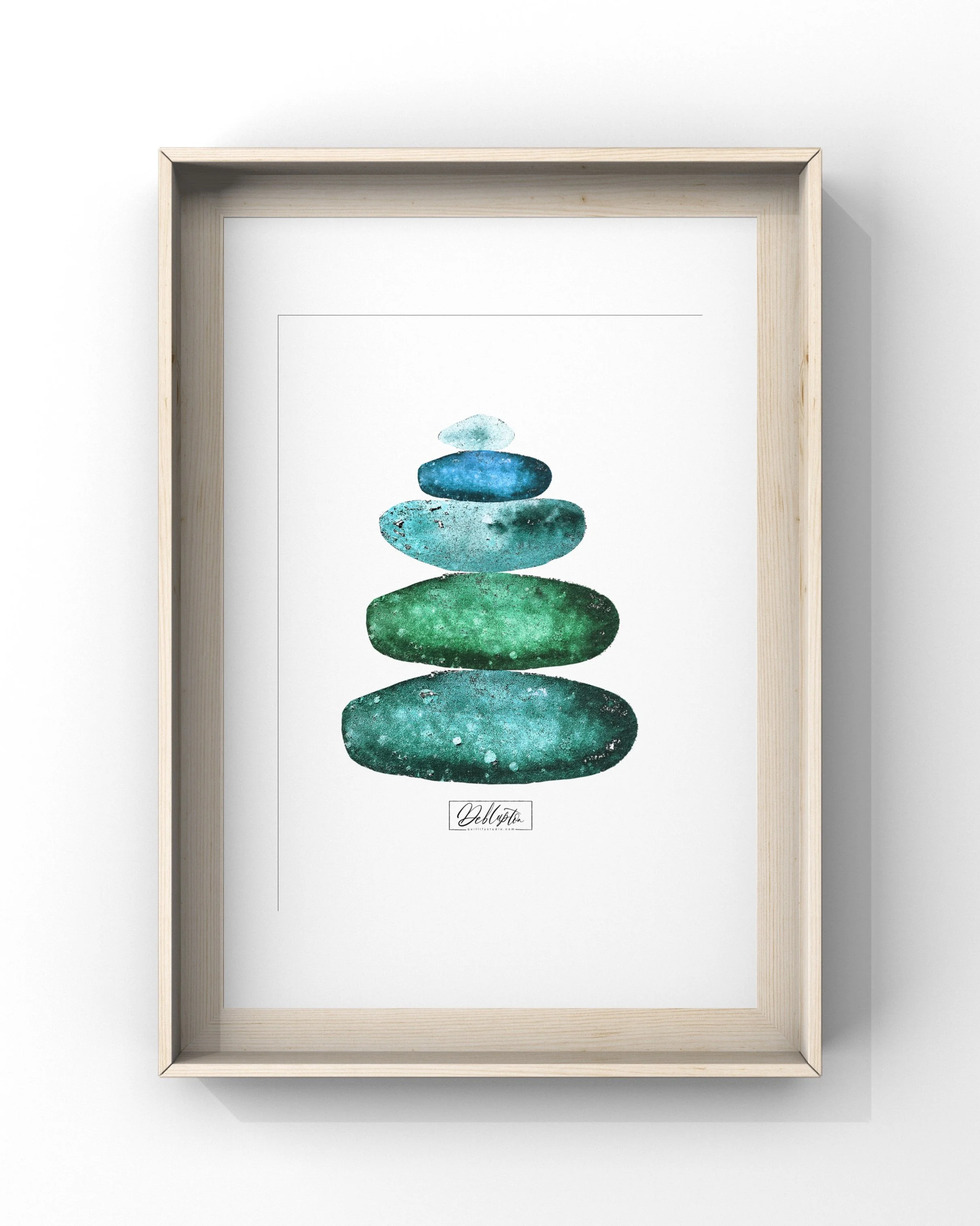 QS24 A3 Seaglass Balance framed matted example.JPEG