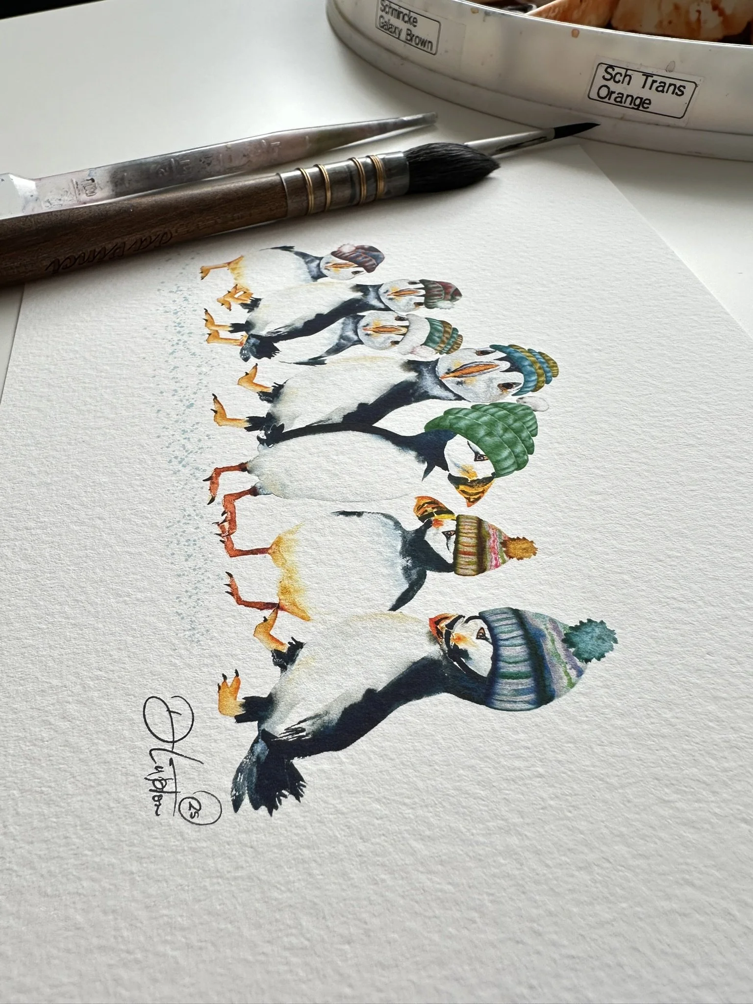 QS25 Puffin Puffinry Signed desk view.JPEG