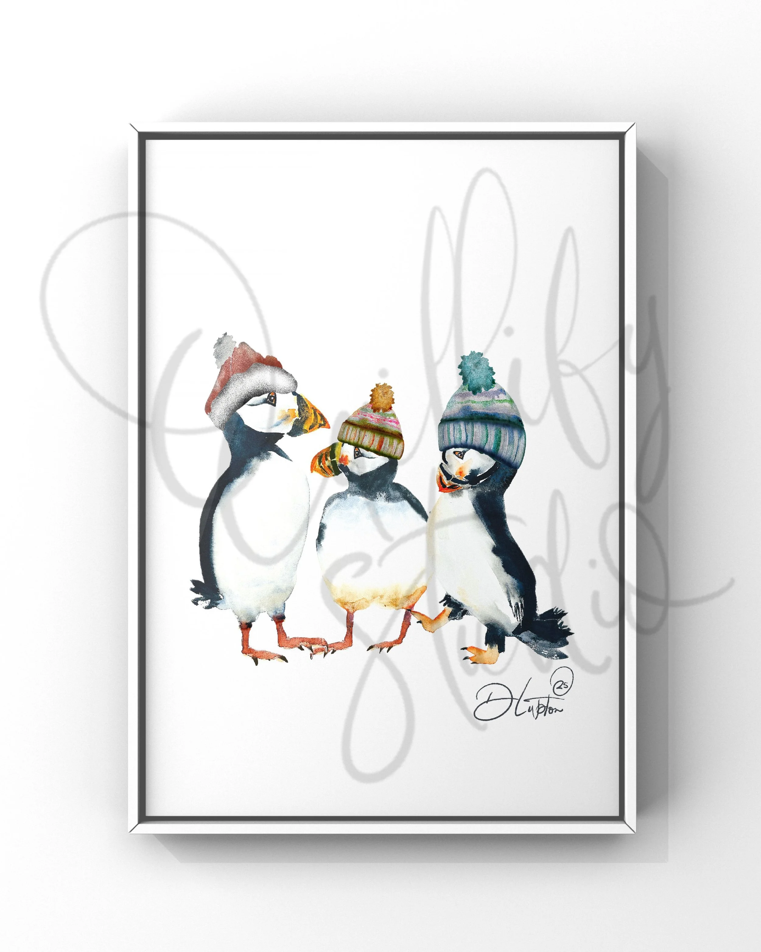 QS25 Puffin Groovy Bill Birds Signed Social Poster.JPG