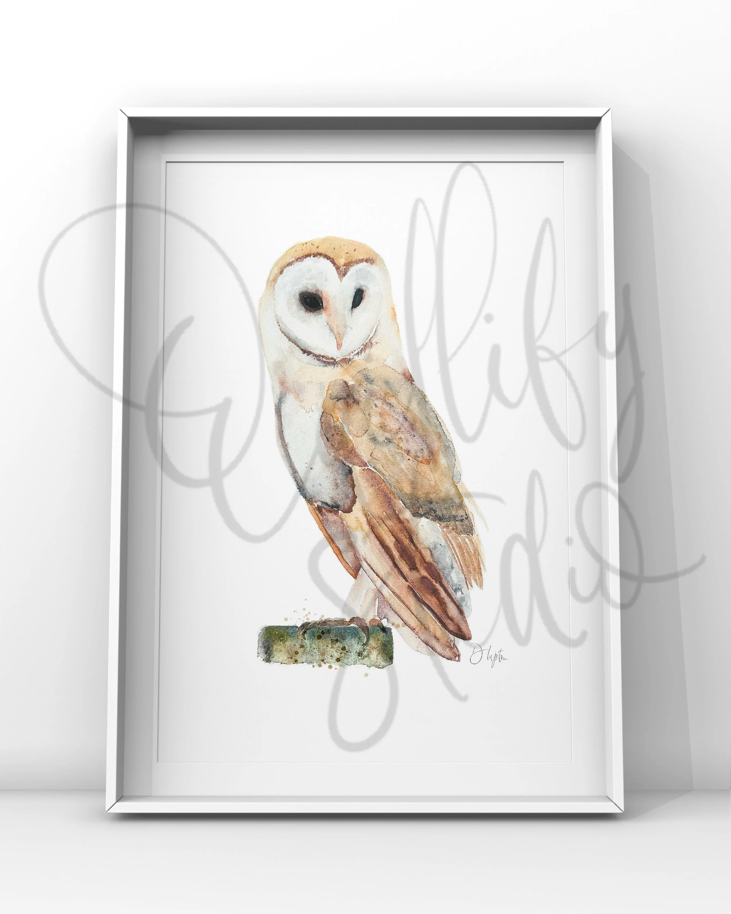 Quillify Studio 25 Watercolour Barn Owl Noble Social Poster.JPG