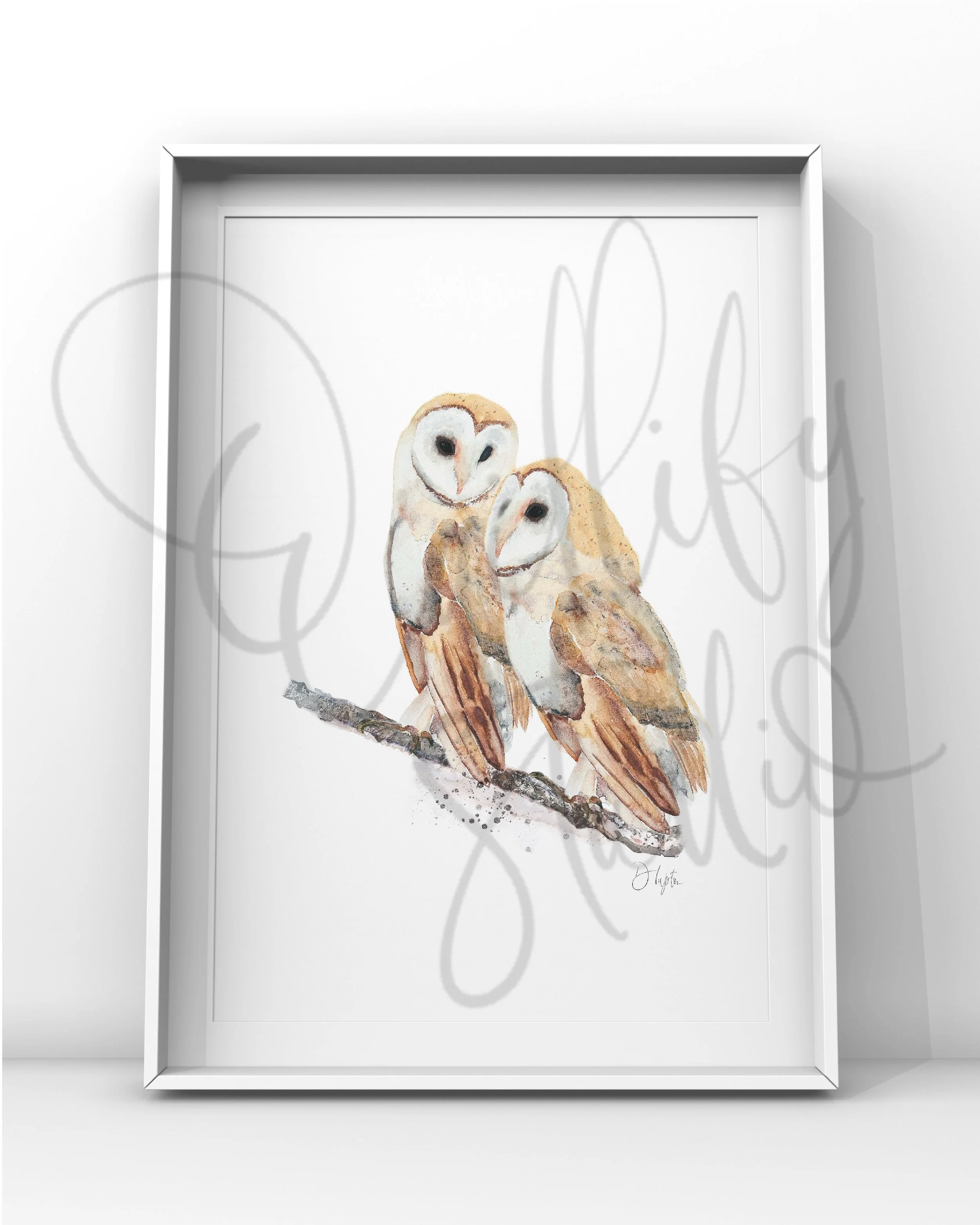 Quillify Studio 25 Watercolour Barn Owl Togetherness Social Poster.JPG