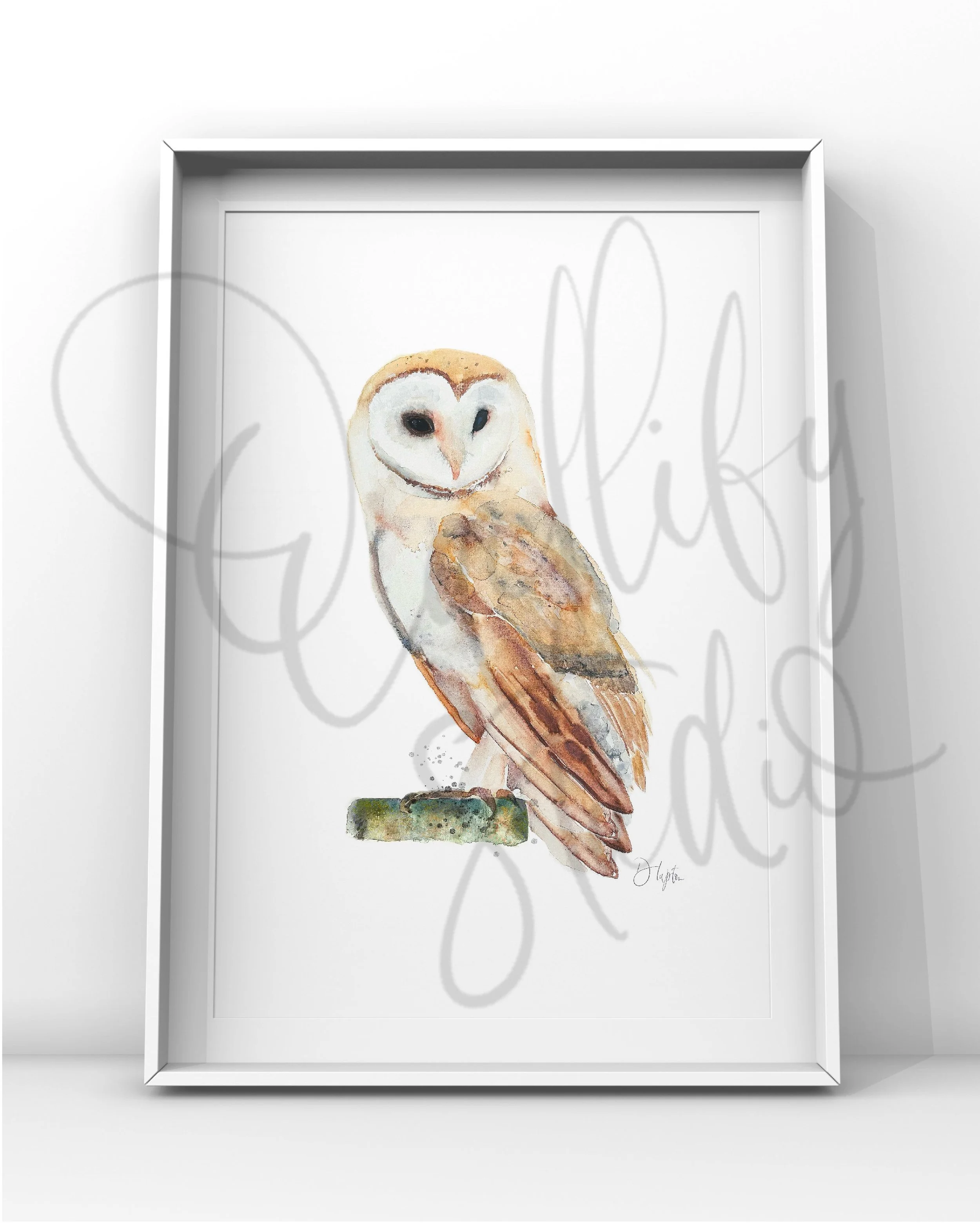 Quillify Studio 25 Watercolour Barn Owl Dignity Social Poster.JPG