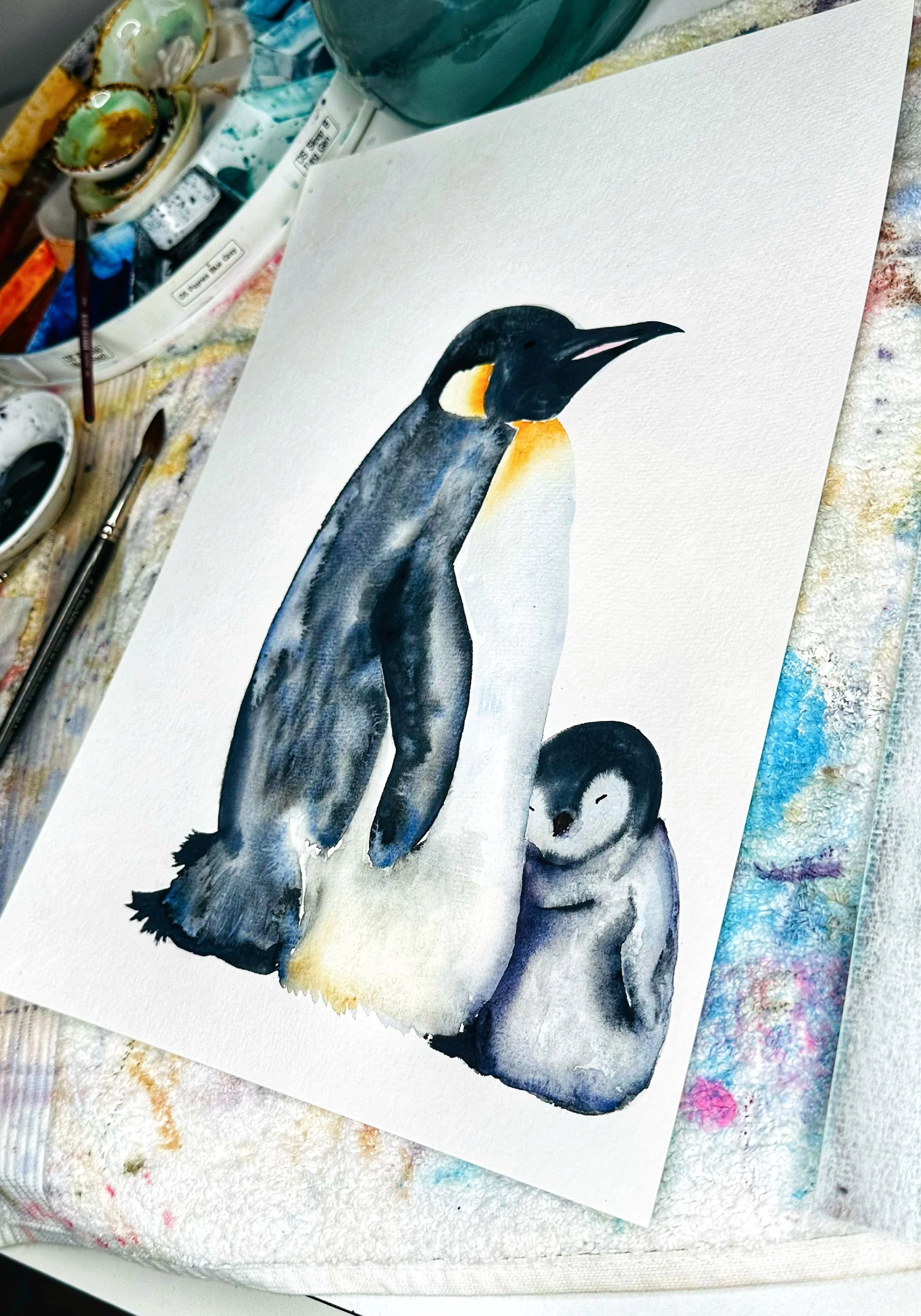 Quillify Studio 25 penguin mum bub 2 desk view.JPG