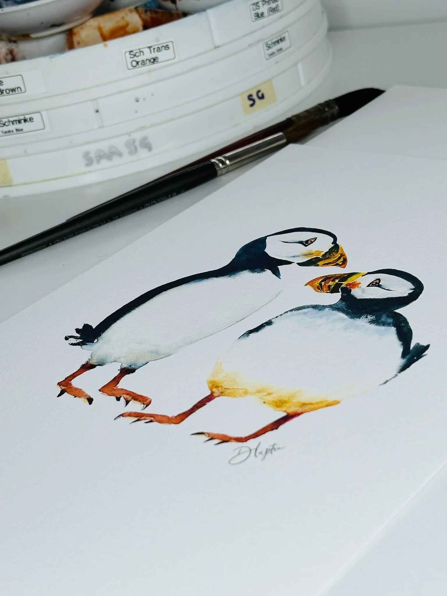 Quillify Studio 25 Puffins Fluff & Puddle desk view.JPEG