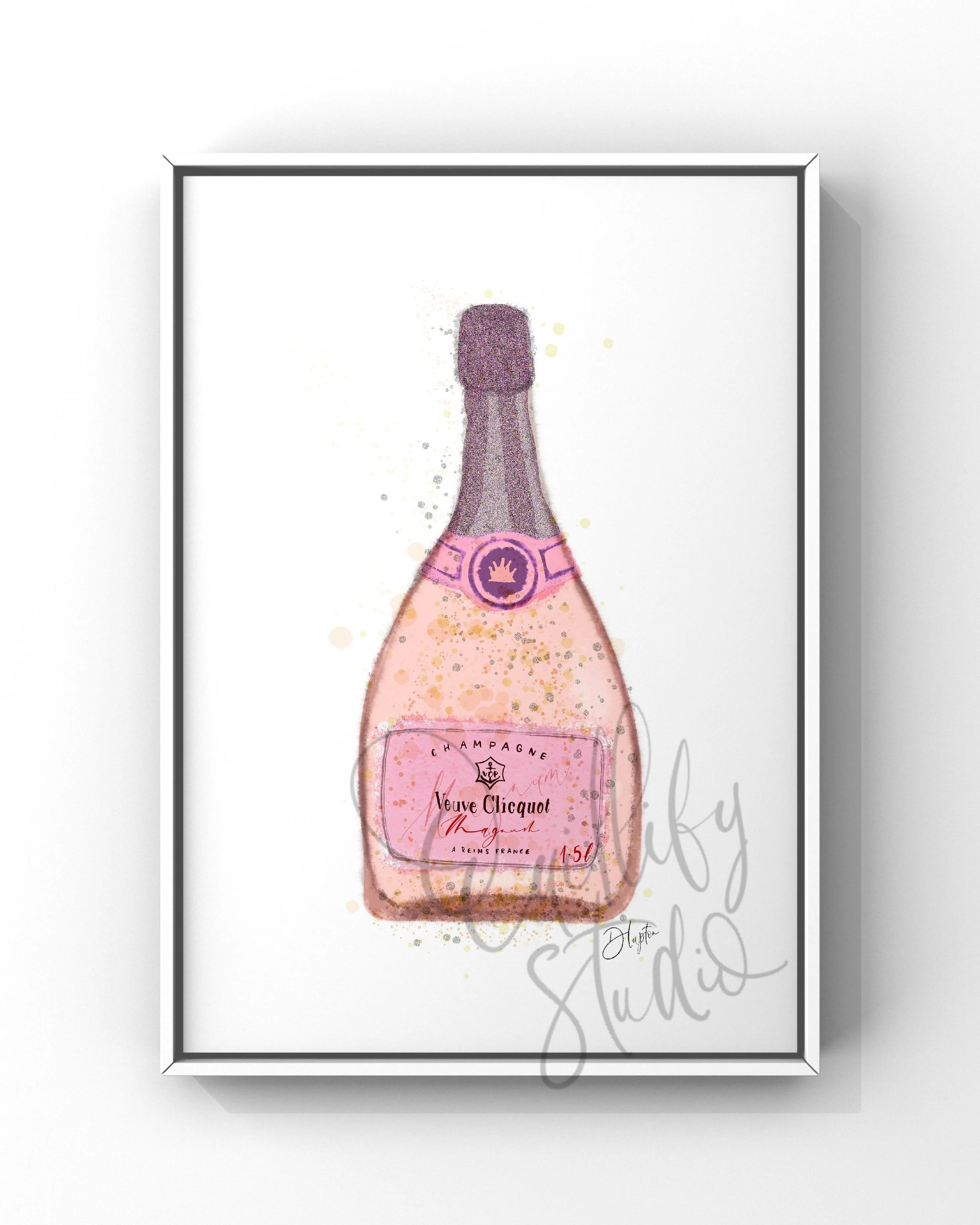 QS25 Art Print - Signed Champagne Veuve Magnum Rose social.JPG