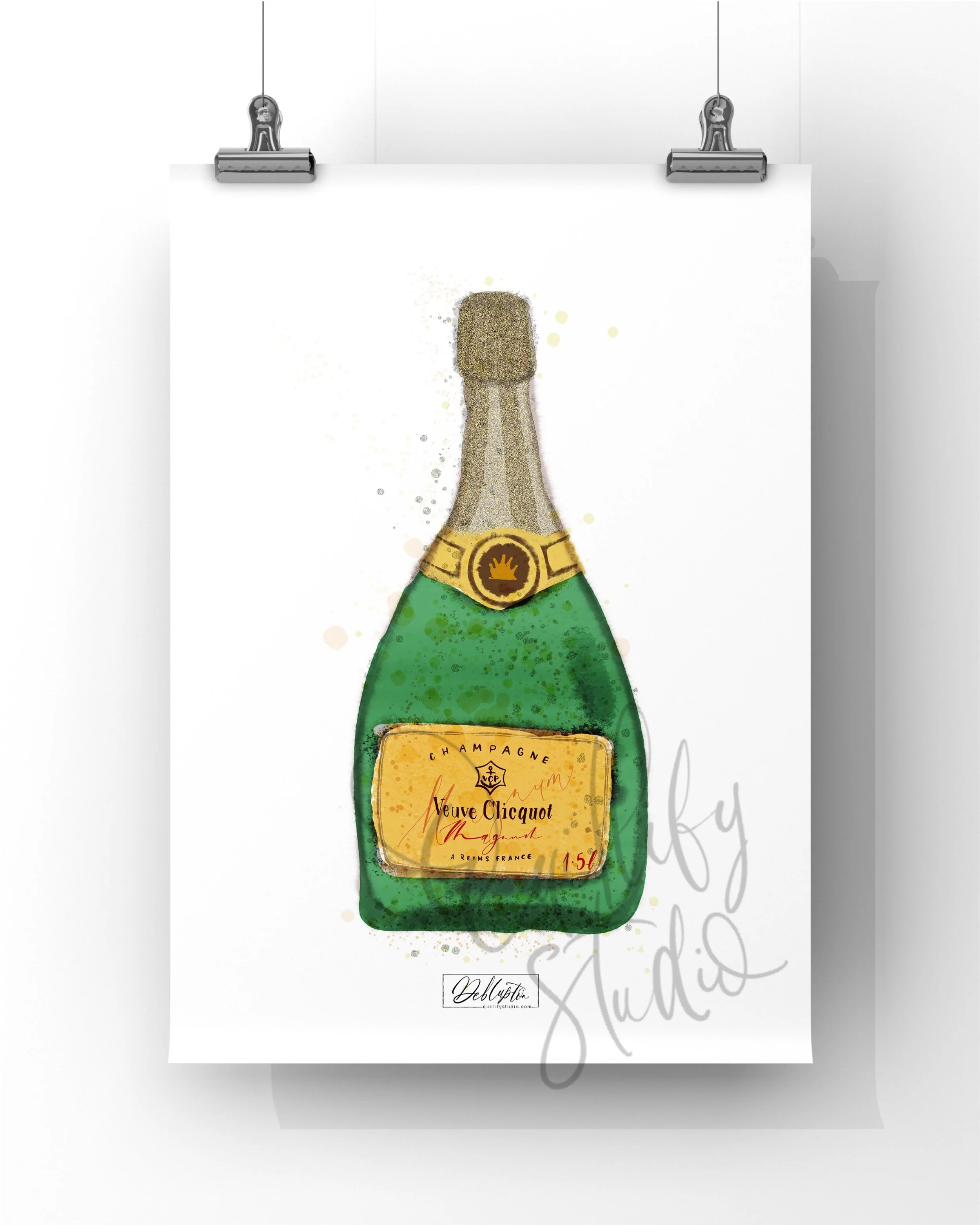 QS24 Art Print - Champagne Veuve Magnum Green poster social.JPG