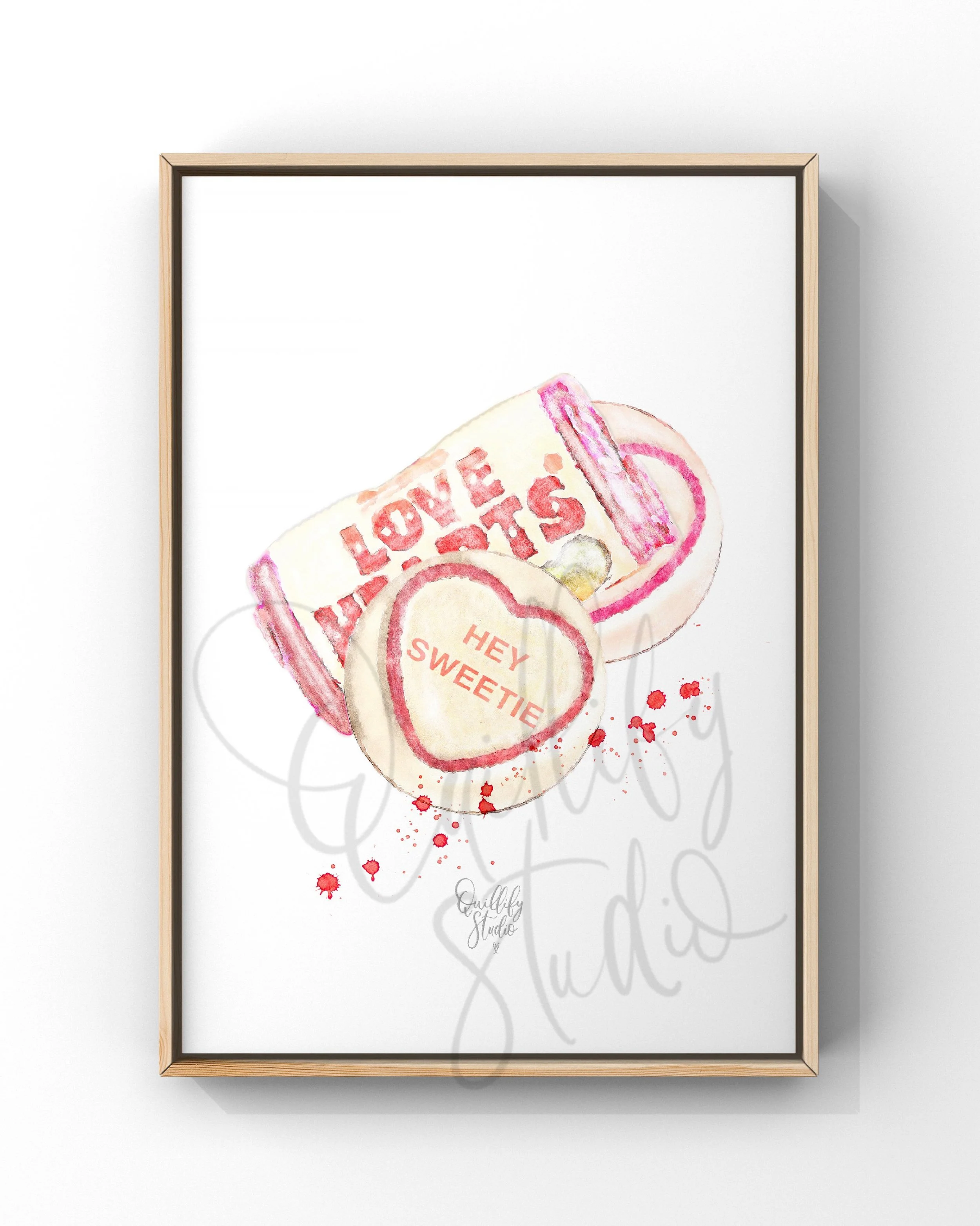 Art Print - QS24 Watercolour Heart  Sweets Hey Sweetie Social Poster.JPG