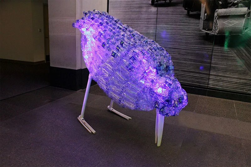 DASANI BEACH BIRD , 2016. RECYCLED BOTTLES AND PVC