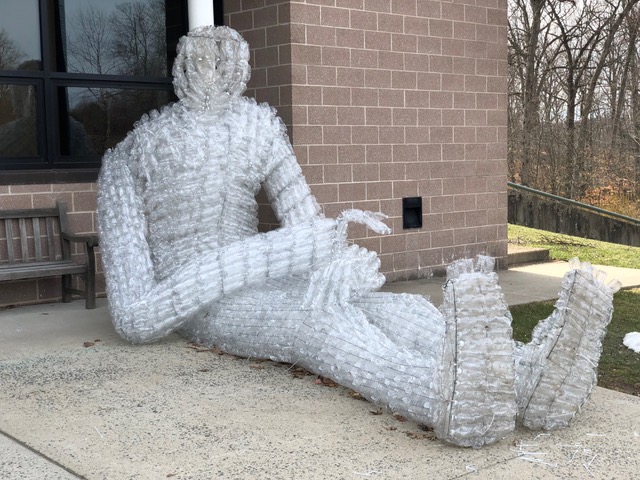 A Tall Drink of Water, 2018 – 28ft tall, 10000 water bottles, The Pingry School, Baskingridge, NJ