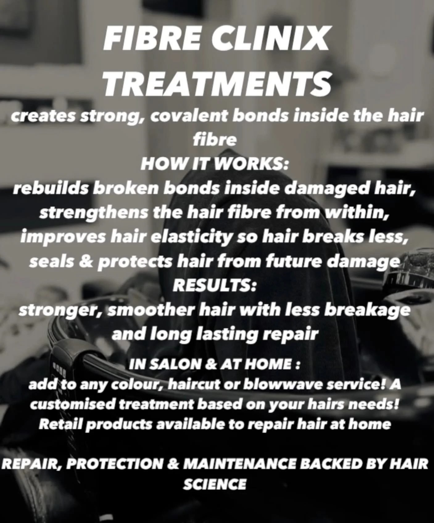 Let&rsquo;s talk about our fabulous Fibre Clinix treatment ✨ Here&rsquo;s a little about what it does and why your hair will absolutely love it!