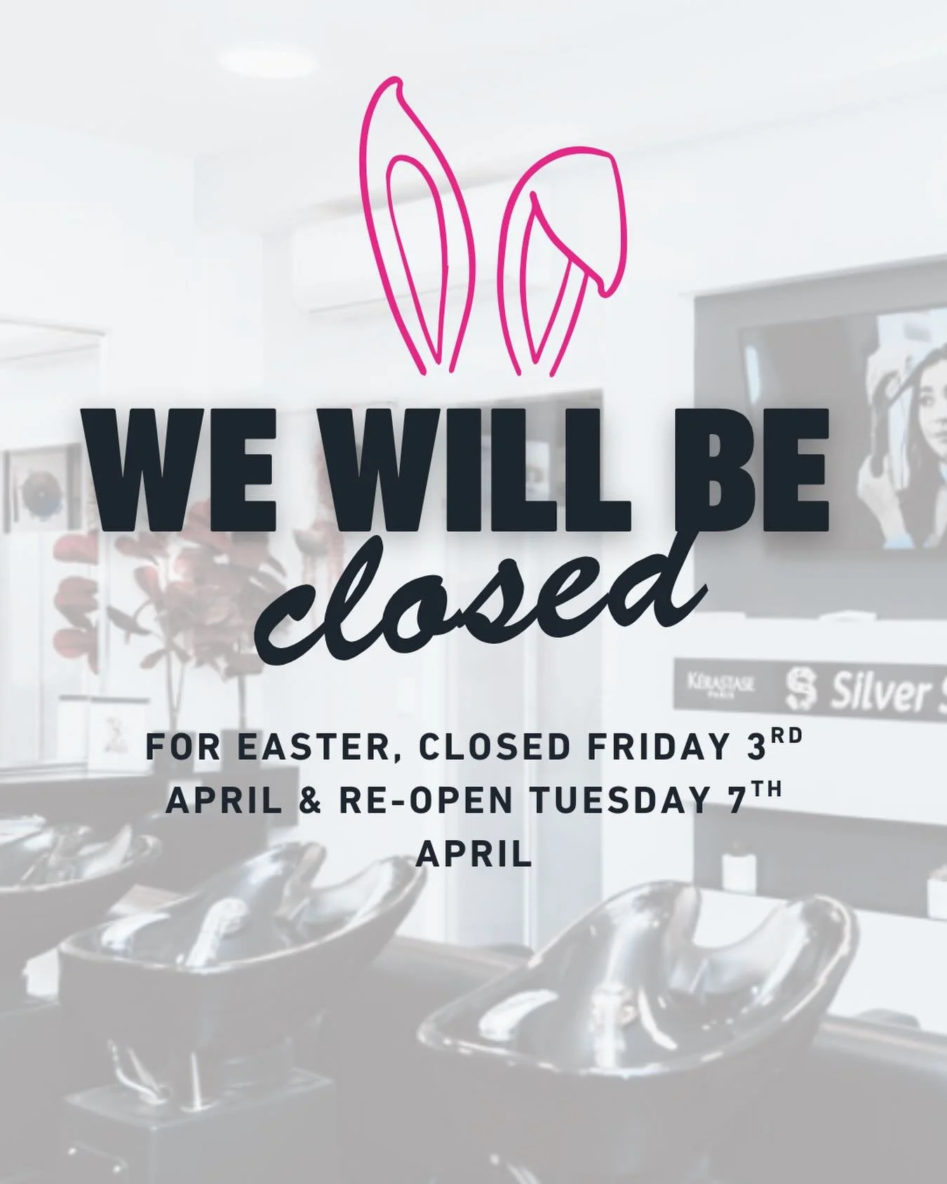 We are closing for easter weekend for a well deserved break - we are in salon tomorrow 9-8pm with a few last minute appointments to get everyone looking fab for the weekend! Book in via the link in our bio or phone 07-8896743 🐣