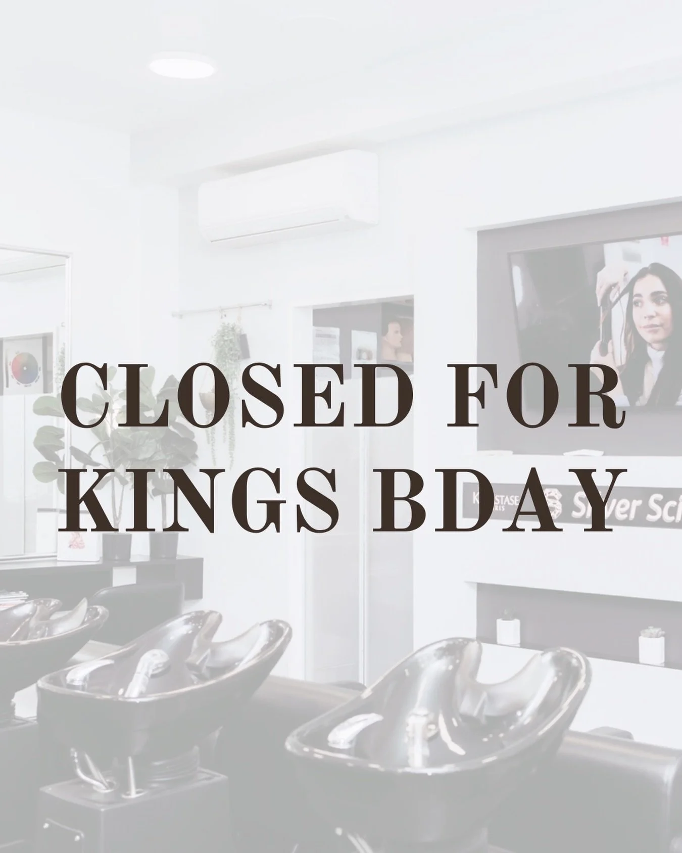 We are closed this Saturday 30/5 for Kings birthday weekend - we are open till 8pm Thursday &amp; 5pm Friday for any last minute appointments 🌟