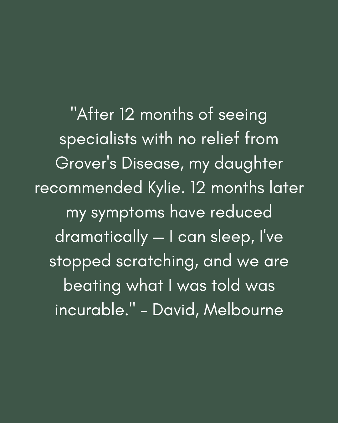 Five star Google review from a client of Kylie Sartori Naturopathy