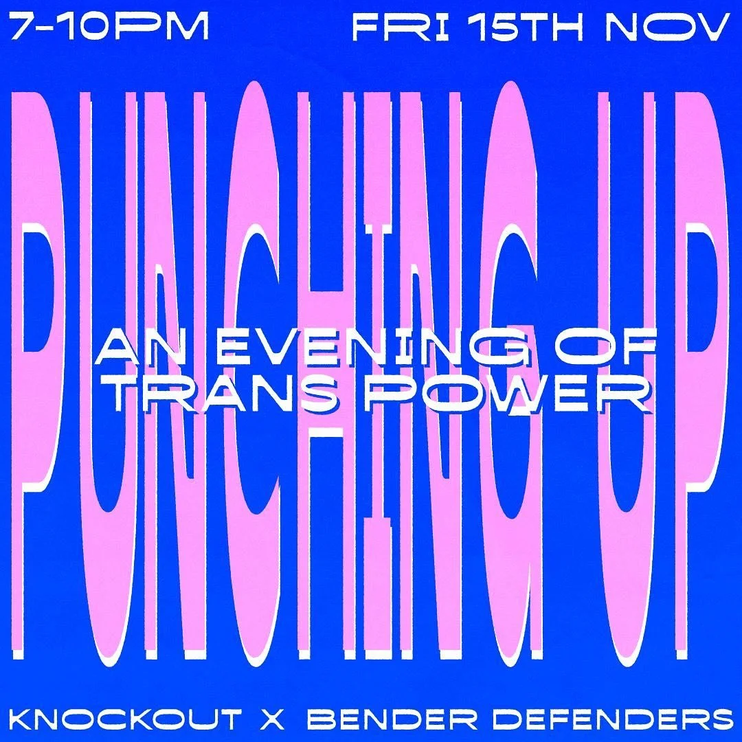 From Wednesday 13th - 19th Nov its Transgender Awareness Week 🏳️‍⚧️ 
This Friday evening Knockout LGBTQ+ Boxing Club & Bender Defenders are coming together to showcase an evening of short films and readings highlighting the incredible journ