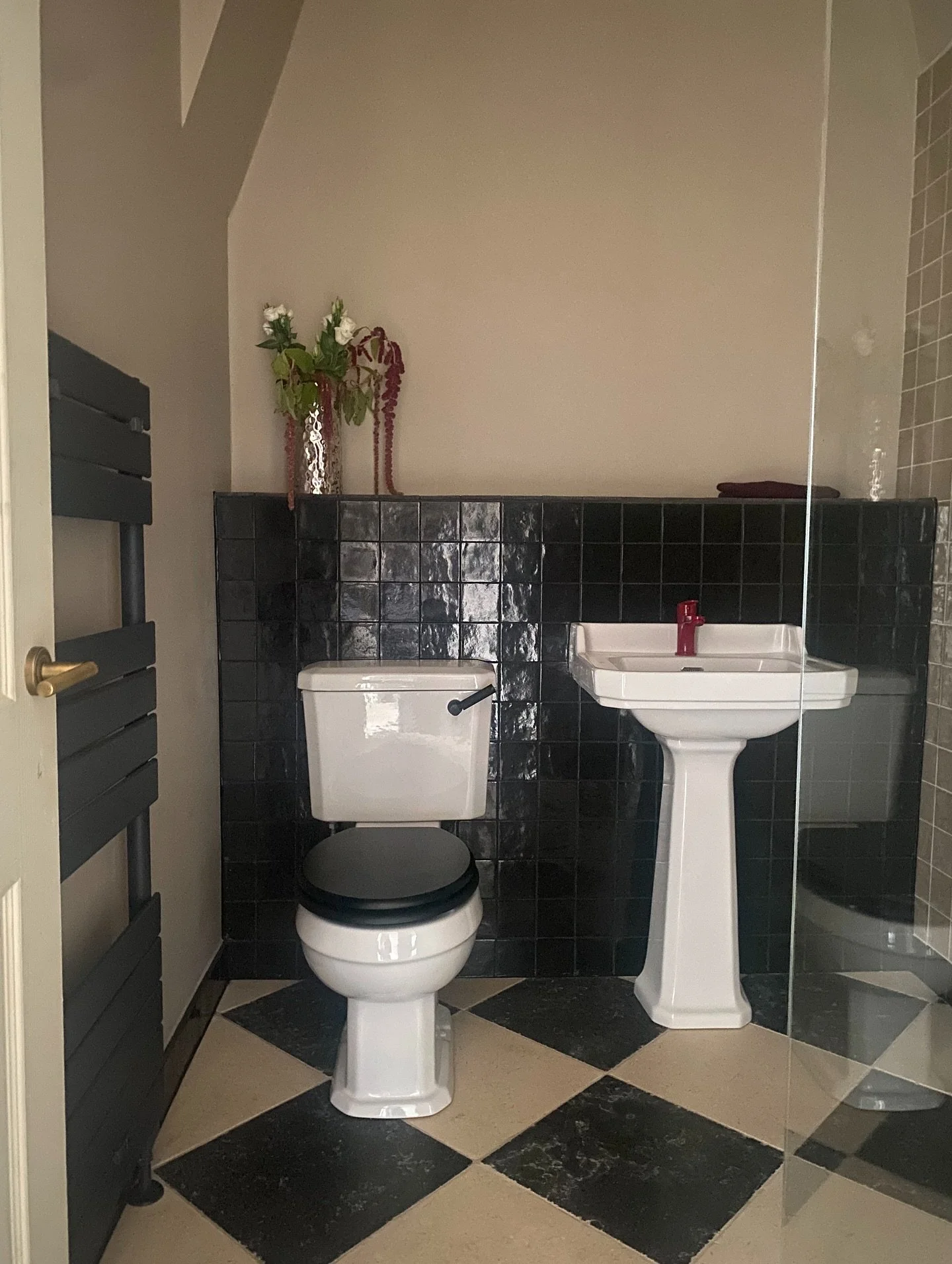 A peek at the bathroom transformation including of a picture of a loo you didn&rsquo;t know you needed. The sum of 4+ years of saving up plus 5+ weeks of work. 

The bathroom I inherited with the house was &lsquo;fine&rsquo; but daily use revealed sc