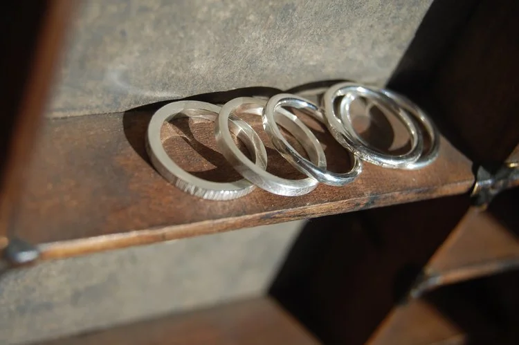 Sterling silver handmade stacking rings