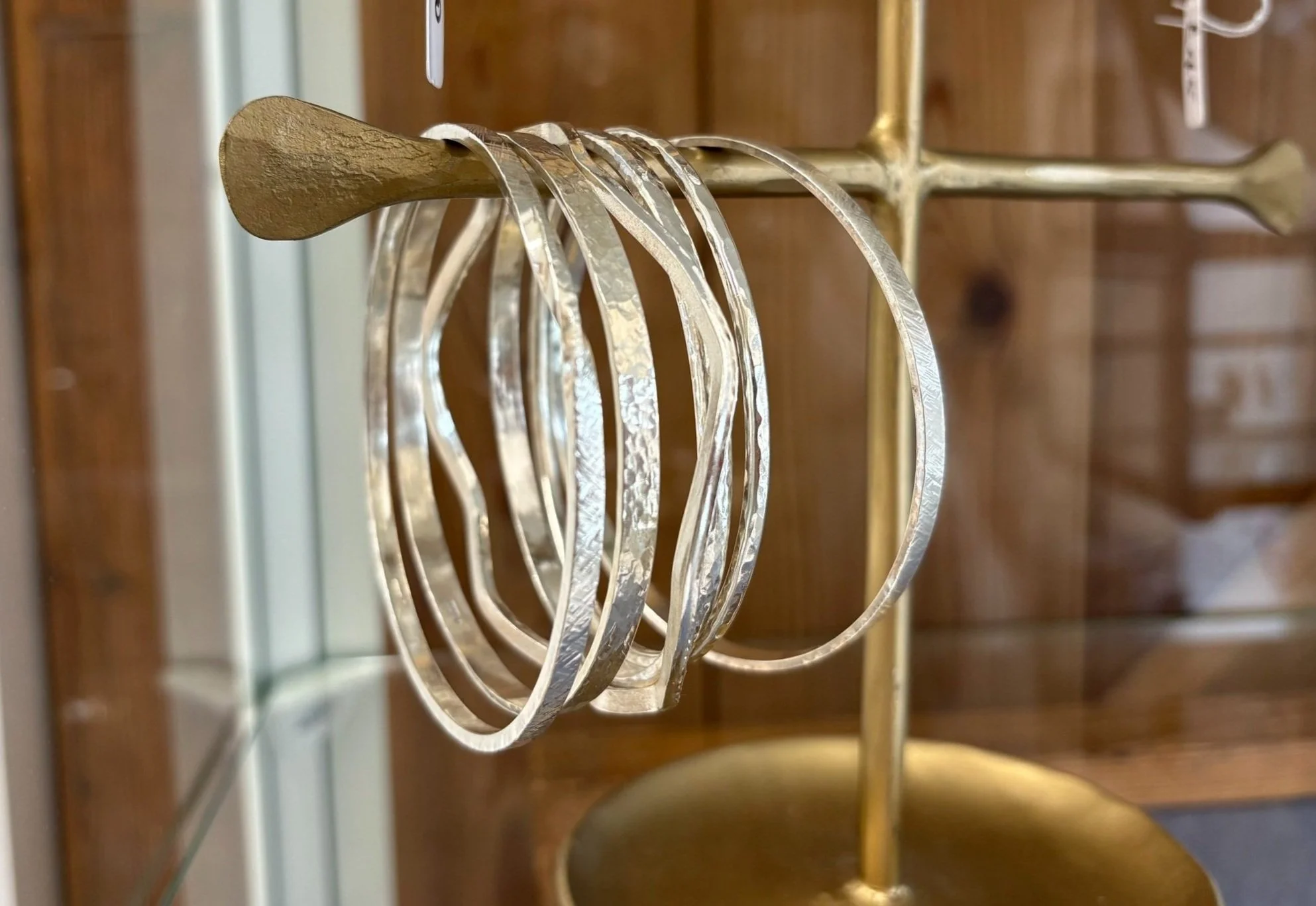Sterling silver handmade bangles from jewellery workshop