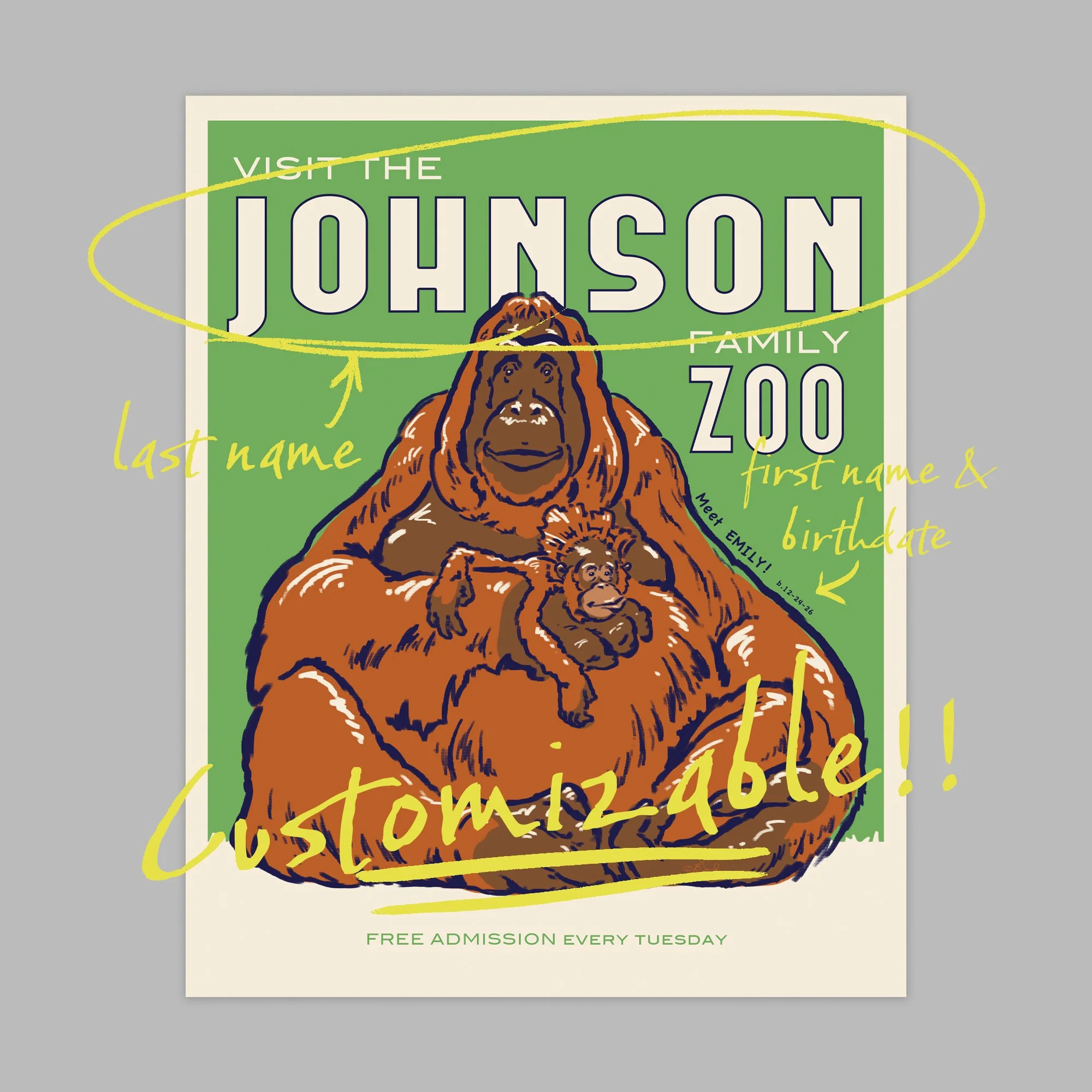Orangutan Personalized Print_Product Image 2.jpg