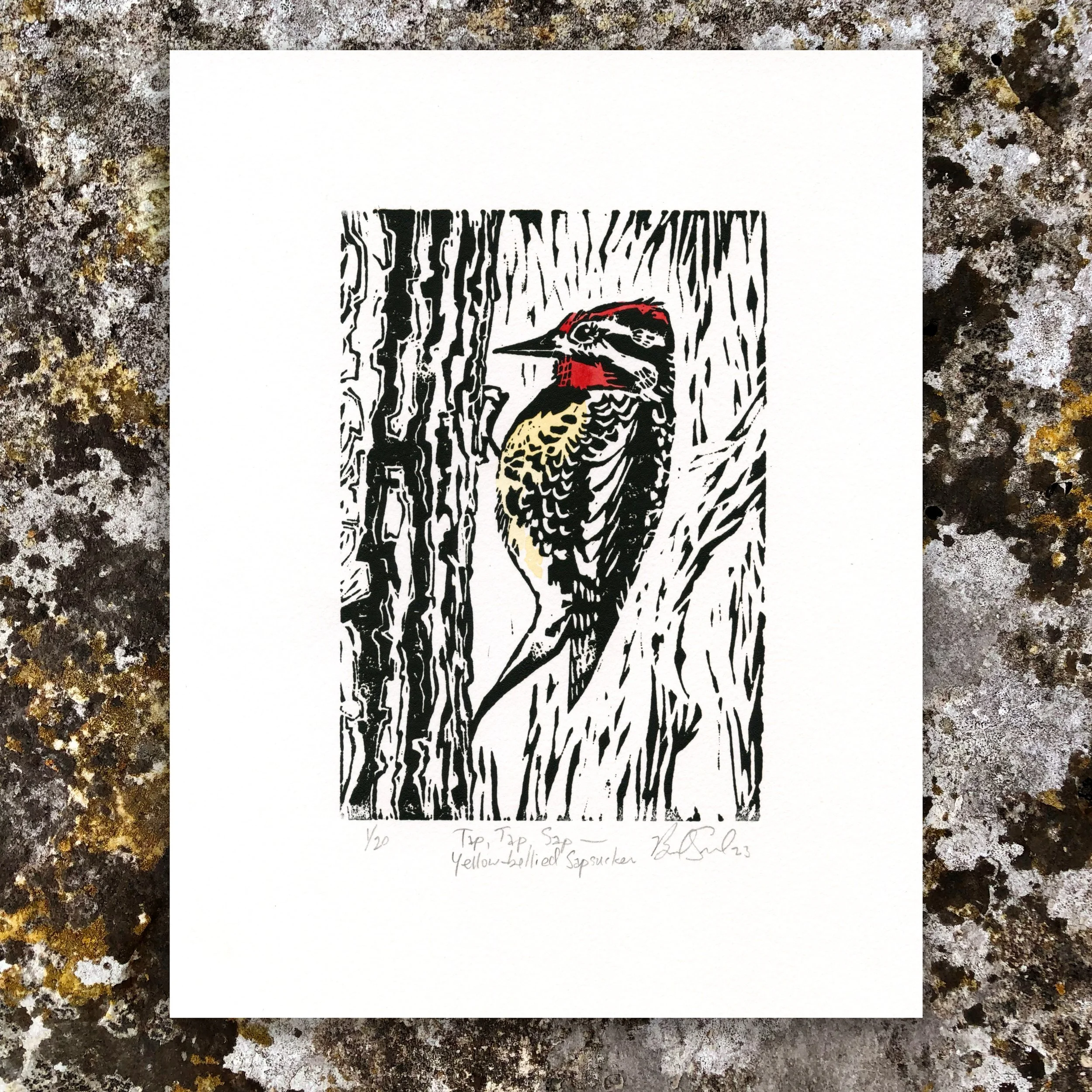 Tap Tap Sap Linocut Listing.jpg