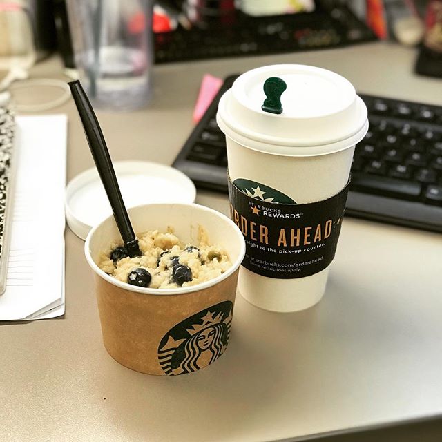 Breakfast of champs! @starbucks #oatmeal #agave #healthyeats #goodeats