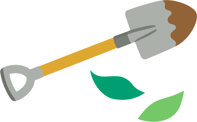 Shovel and leaves