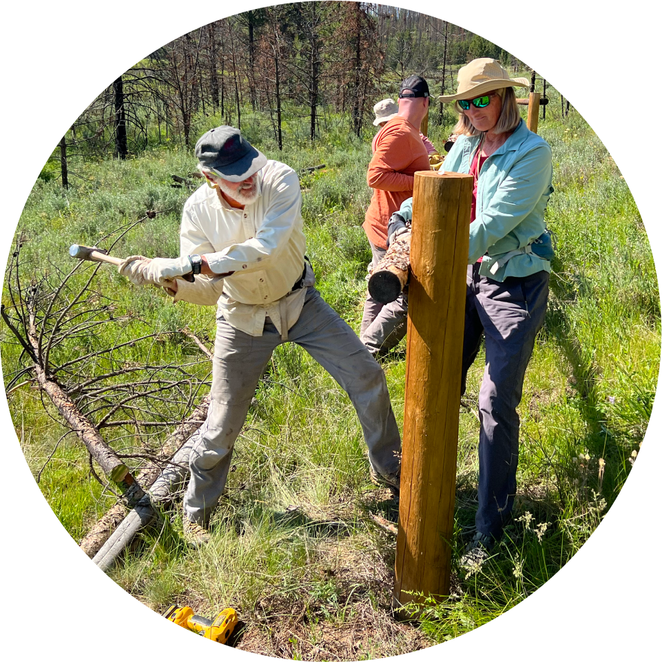 COG volunteers building a fence