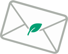 Envelope with leaf