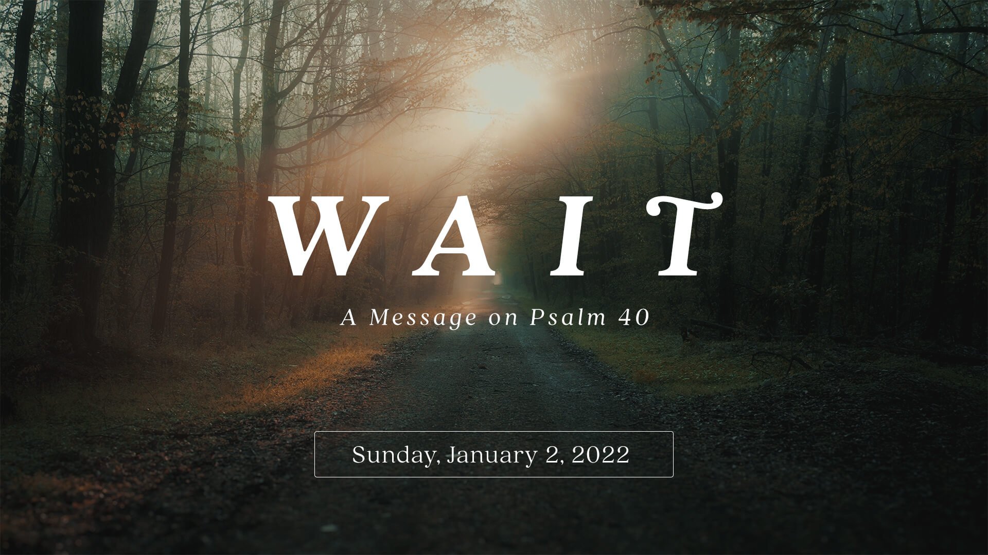 Wait: A Message on Psalm 40