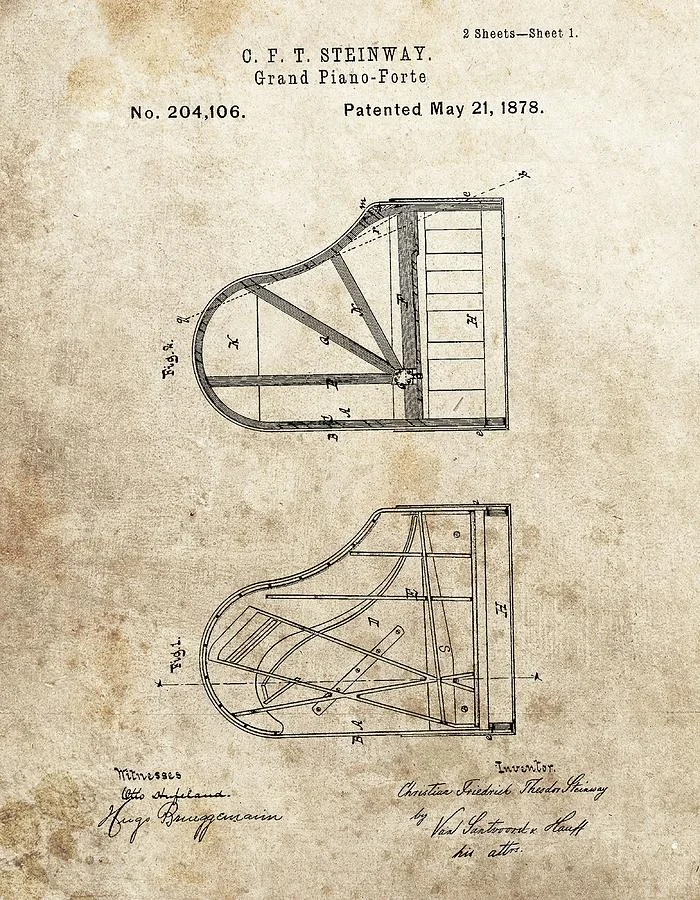 1878 Steinway Grand Piano Patent