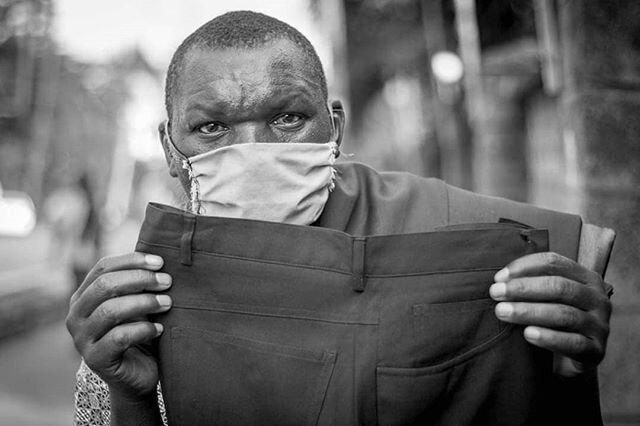 BEHIND THE MASK - Joseph Kilonzo
Sells pants around Kileleshwa --------‐-------------------‐-----‐-----------‐-------------‐------------------------------&quot;I was a driver but I lost my job as soon as corona started so I decided to get trousers fr