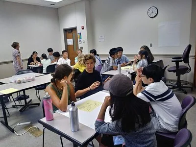 During the morning, students went to either English Language class, Global Leadership class. On some days, both classes came together for a collaborative class in which they worked on projects in small cross-cultural groups.