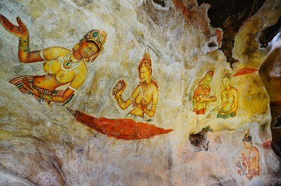Frescoes at Sigiriya rock fortress. Photo Credit: Hiranya Malwatta