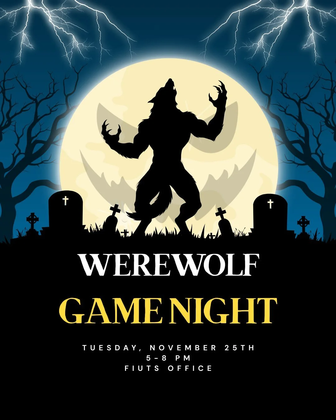 🐺 Come play Werewolf with us! 🐺
Looking for a fun, social, and slightly chaotic weeknight activity? Join us for an evening of Werewolf, a discussion-based party game (similar to Mafia) where players take on secret roles and work together to uncover