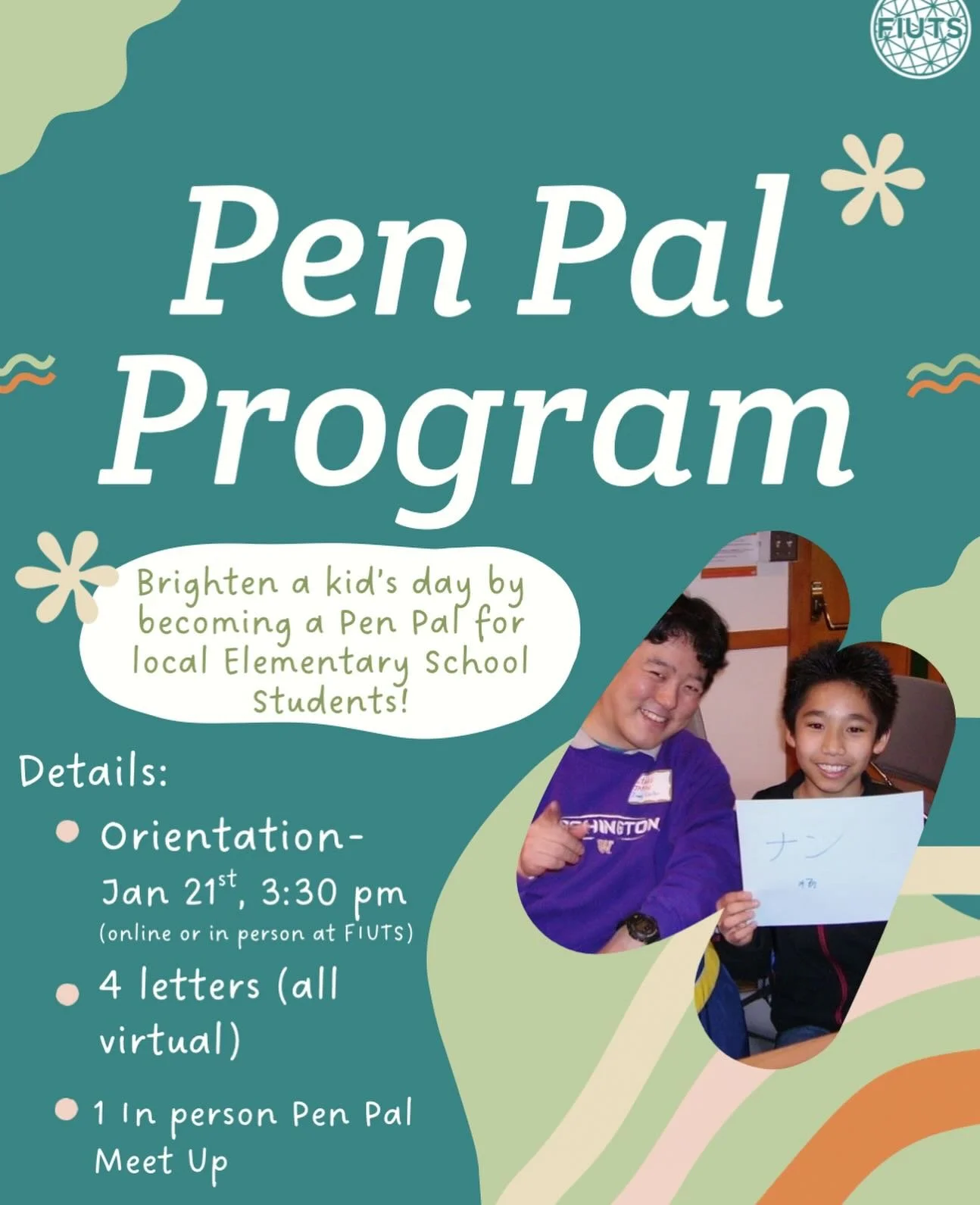 FIUTS is looking for more Pen Pal Participants to write 5th graders! If you are a University Student looking for gratifying volunteering hours and to brighten a kid&rsquo;s day, this is a low commitment (and fun) volunteering opportunity. Here is the